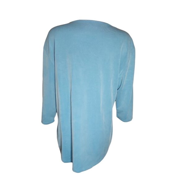 SEGMENTS Canada Solid All Blue 3/4 Sleeve Pullover Ribbed Top Womens Size XXL - Picture 3 of 7
